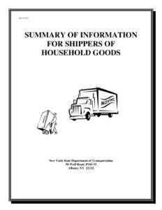 Cover preview of Summary of Information for Shippers of Household Goods
